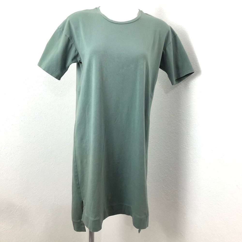 Eileen Fisher Sage Green T Shirt Hi Lo Dress  Size S